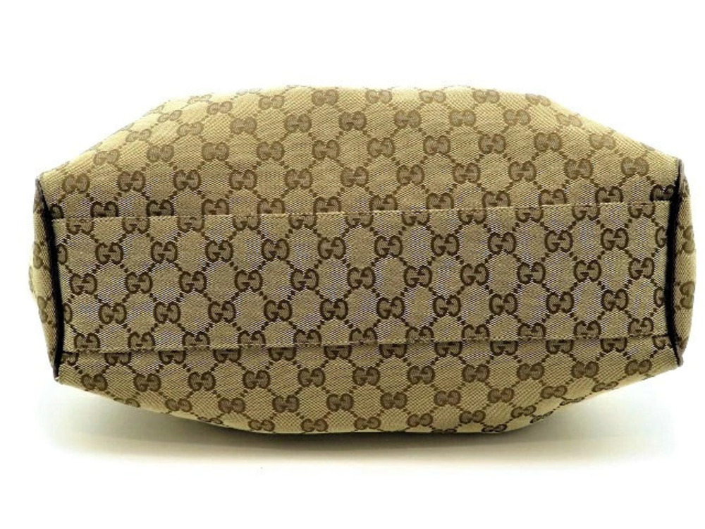 Gucci Bag Sukey Brown Canvas Tote Dark Beige Cream Calfskin GG Tan Cream